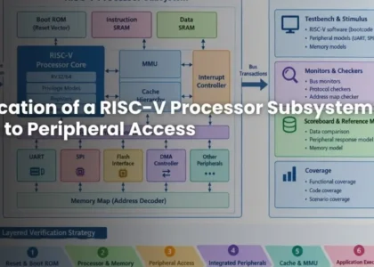 Co-Verification of a RISC-V Processor Subsystem From Bootcode to Peripheral Access