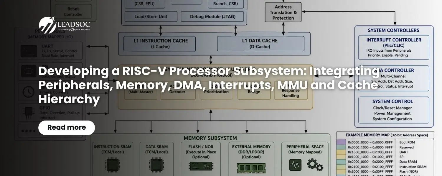 Developing a RISC-V Processor Subsystem: Integrating Peripherals, Memory, DMA, Interrupts, MMU and Cache Hierarchy